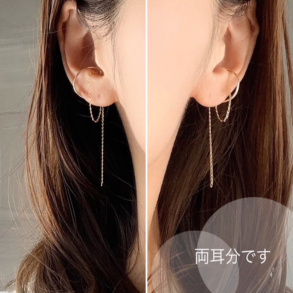 【ため息級の繊細華奢デザイン✶】欲しかった両耳イヤーカフ*✴︎